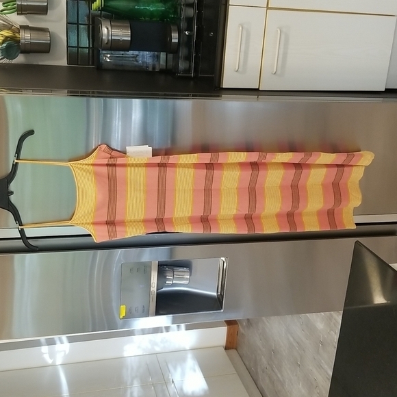 💕L*SPACE💕 Vanessa Dress ~ Beachy Keen Stripe 90's Midi Bodycon Large L NWT - Picture 7 of 13